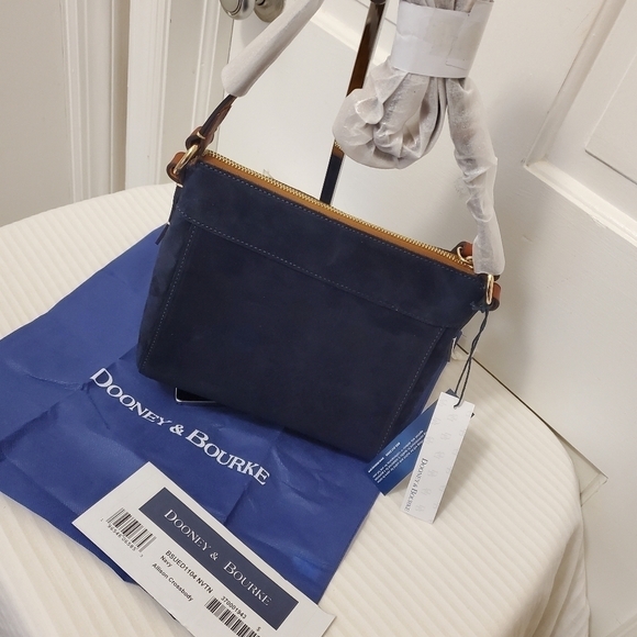 NWT Dooney & Bourke Navy Suede Allison Crossbody Retail $238, Classic, Casual - Picture 5 of 10